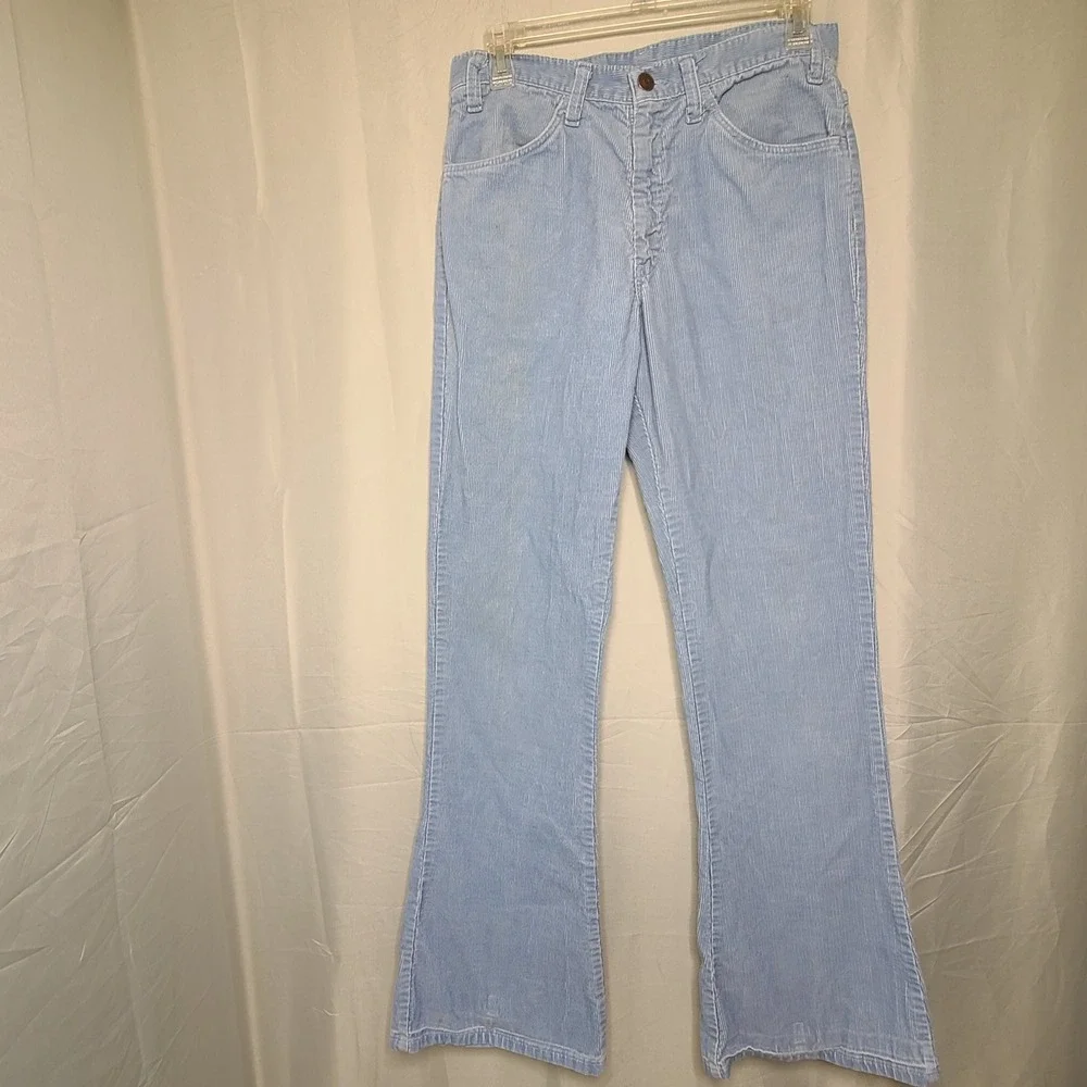 Vintage Levi's Corduroy Pants Mens 31x31 Blue 70s‎ Straight Leg 517 Style Retro